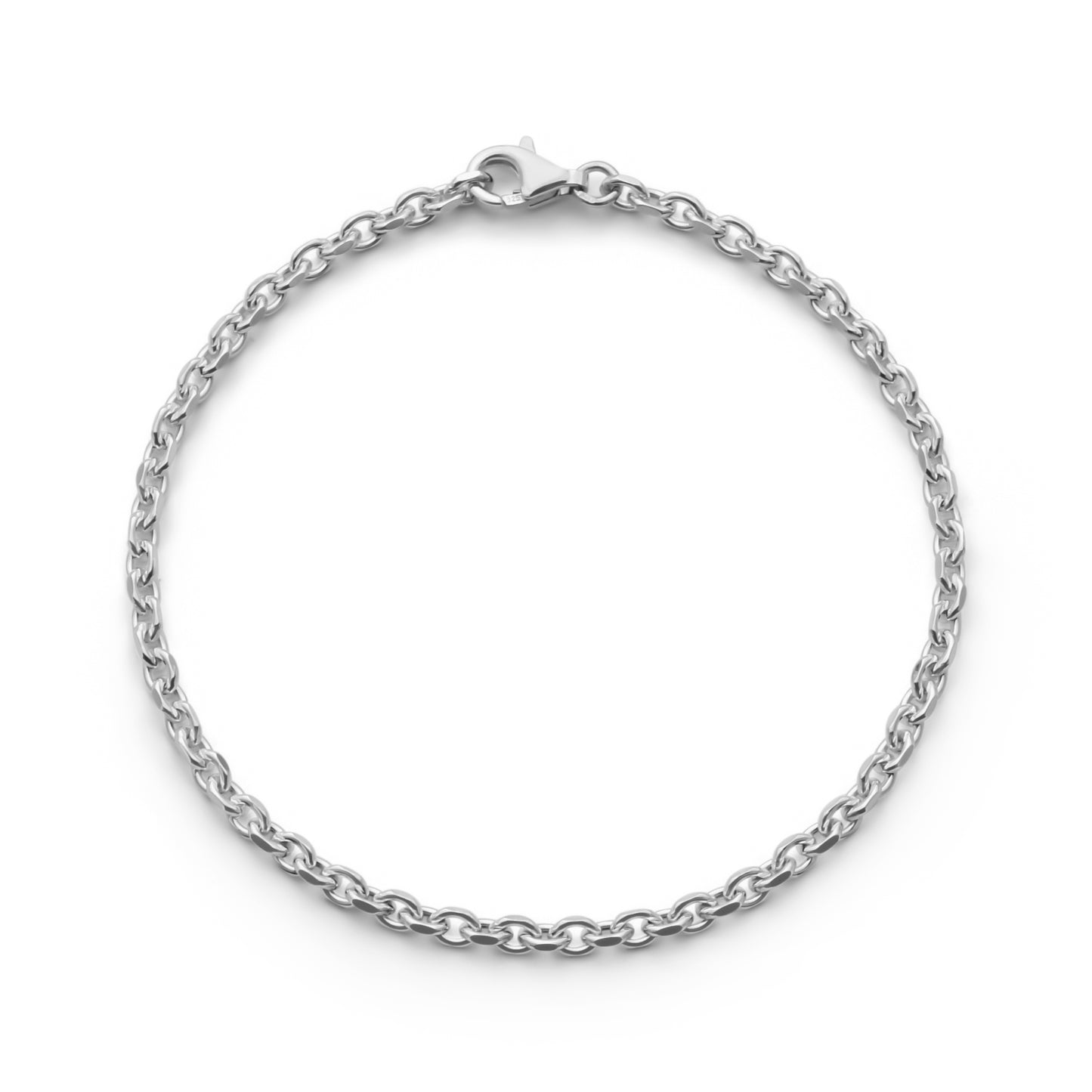 Anker armband geslepen, zilver/ 2,7 mm breed