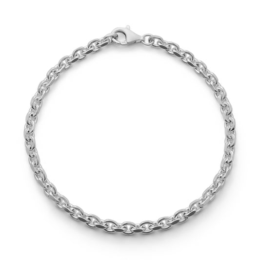 Anker armband geslepen, zilver/ 3,7 mm breed