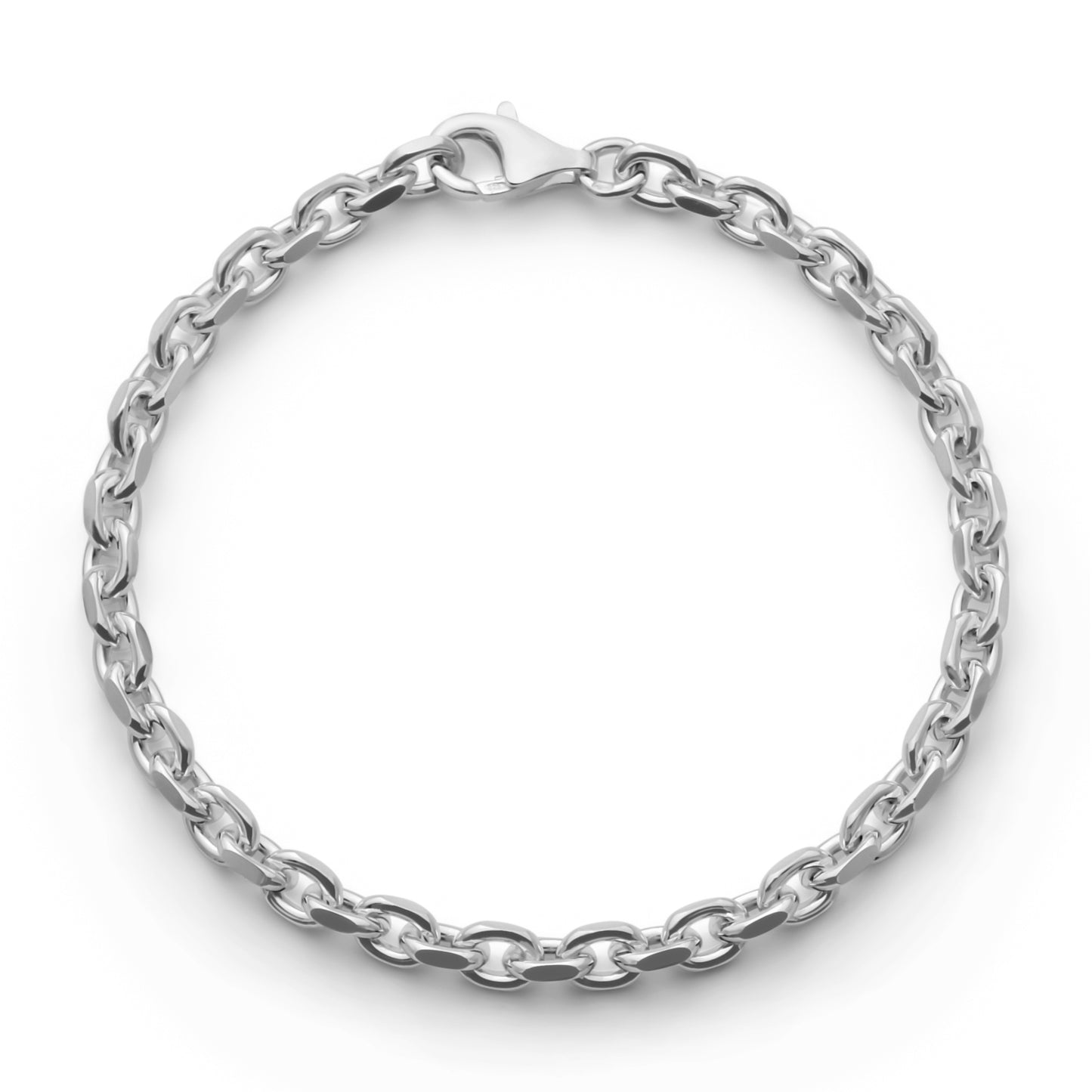 Anker armband geslepen, zilver/ 4,7 mm breed