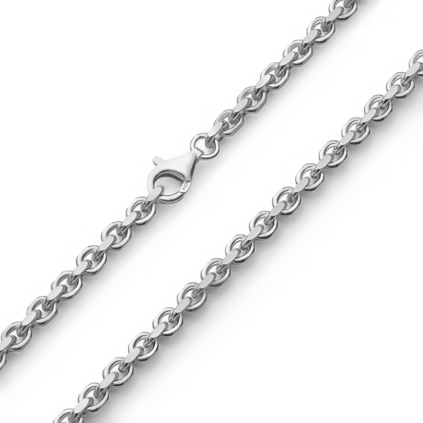 Anker ketting geslepen, zilver/ 3,7 mm breed
