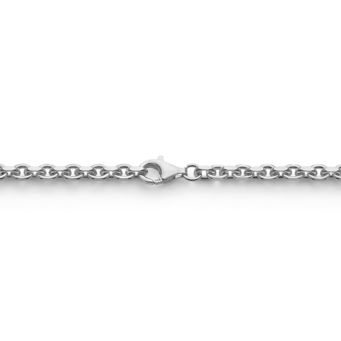Anker ketting geslepen, zilver/ 3,7 mm breed