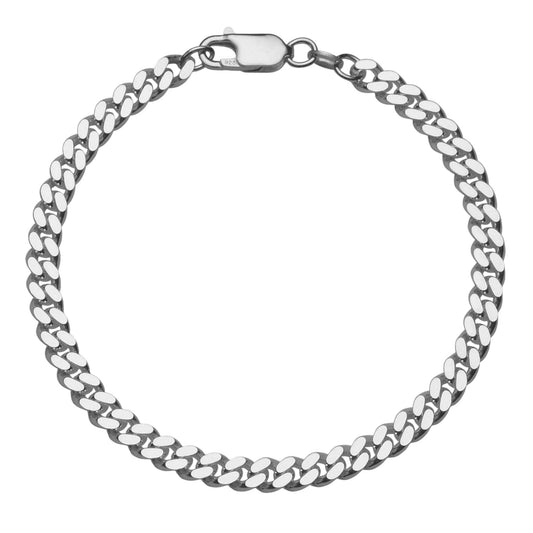 Dik model gourmet armband, 4,8 mm breed. Gemaakt van topkwaliteit massief 925 zilver in Italië en leverbaar in iedere gewenste lengte.