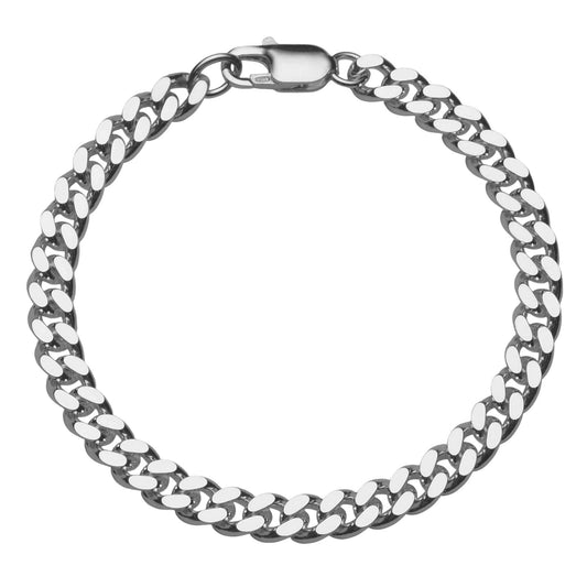 Dik model gourmet armband, 6,5 mm breed. Gemaakt van topkwaliteit massief 925 zilver in Italië en leverbaar in iedere gewenste lengte.