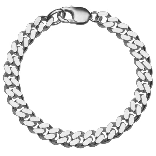 Dik model gourmet armband, 8,2 mm breed. Gemaakt van topkwaliteit massief 925 zilver in Italië en leverbaar in iedere gewenste lengte.