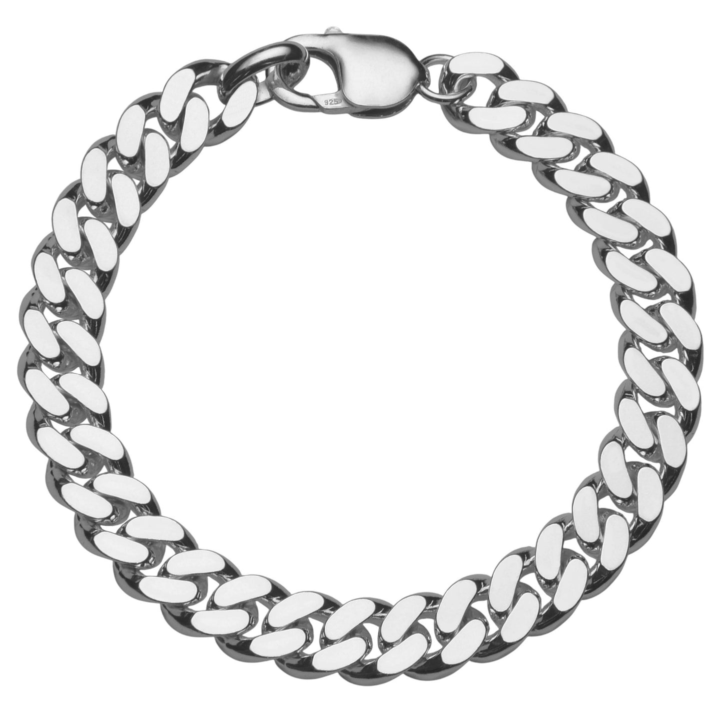 Dik model gourmet armband, 9,2 mm breed. Gemaakt van topkwaliteit massief 925 zilver in Italië en leverbaar in iedere gewenste lengte.