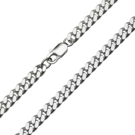 Dik model gourmet ketting, 6,5 mm breed en leverbaar in vele lengtes. Deze zware schakelketting voor heren is gemaakt van 925 zilver in Italië.