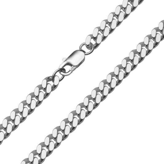 Dik model gourmet ketting, 7,0 mm breed en leverbaar in vele lengtes. Deze zware schakelketting voor heren is gemaakt van 925 zilver in Italië.
