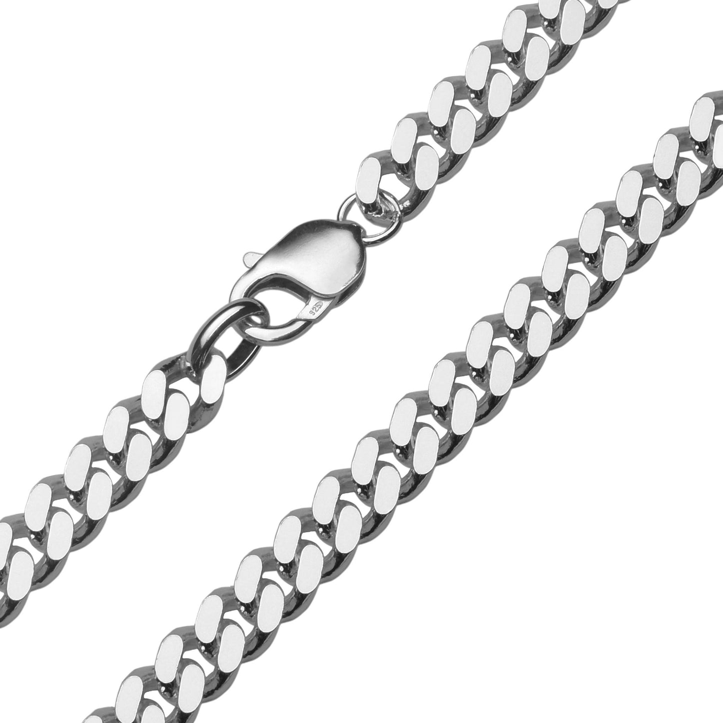 Dik model gourmet ketting, 8,2 mm breed en leverbaar in vele lengtes. Deze zware schakelketting voor heren is gemaakt van 925 zilver in Italië.