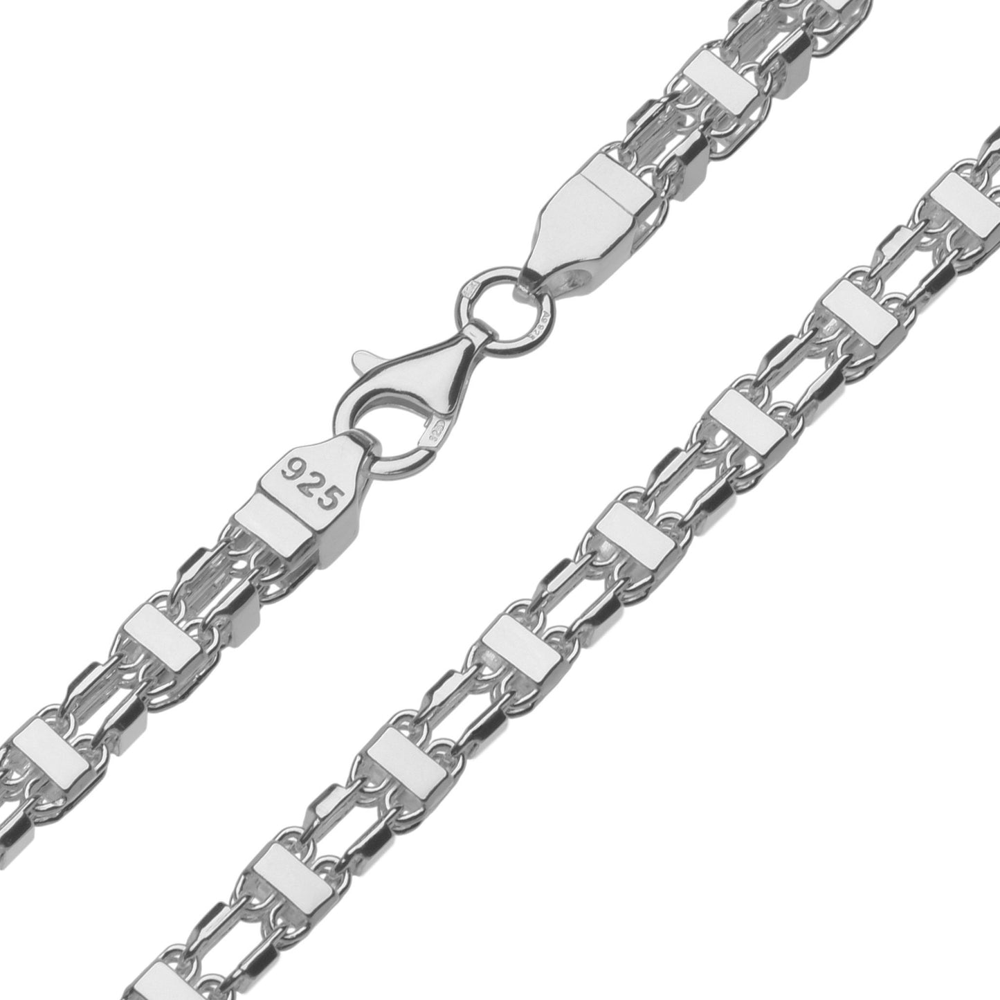 Zilveren magnum schakel ketting 7 mm, elegante brede schakel van massief 925 zilver met open ontwerp voor heren. Leverbaar in 60 en 70 cm.