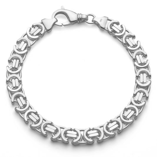 Een zilveren koningsarmband, plat model. Deze armband komt rechtstreeks van de fabriek in Italië en is daardoor zeer aantrekkelijk geprijsd.