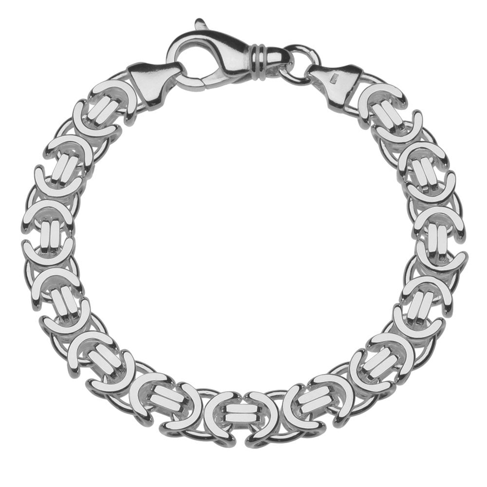 Een zilveren koningsarmband, plat model. Deze armband komt rechtstreeks van de fabriek in Italië en is daardoor zeer aantrekkelijk geprijsd.