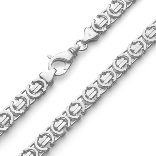 Plat model zilveren koningsketting. Deze zware, 8 mm brede herenketting is uit voorraad leverbaar in vele lengtes. Gratis verzonden binnen NL.