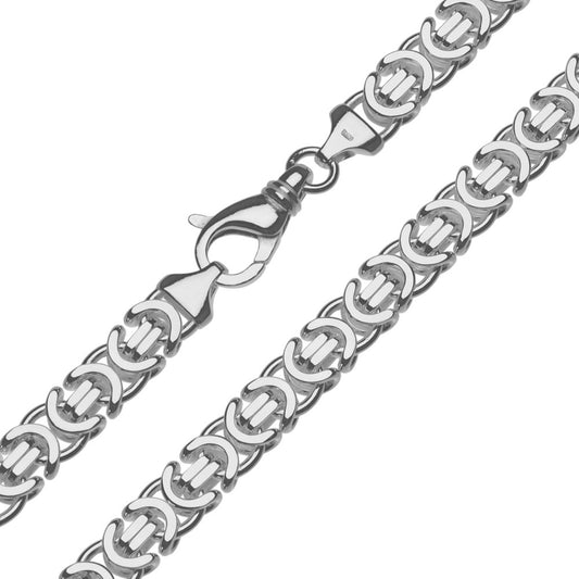 Plat model zilveren koningsketting. Deze zware, 9 mm brede herenketting is uit voorraad leverbaar in vele lengtes. Gratis verzonden binnen NL.