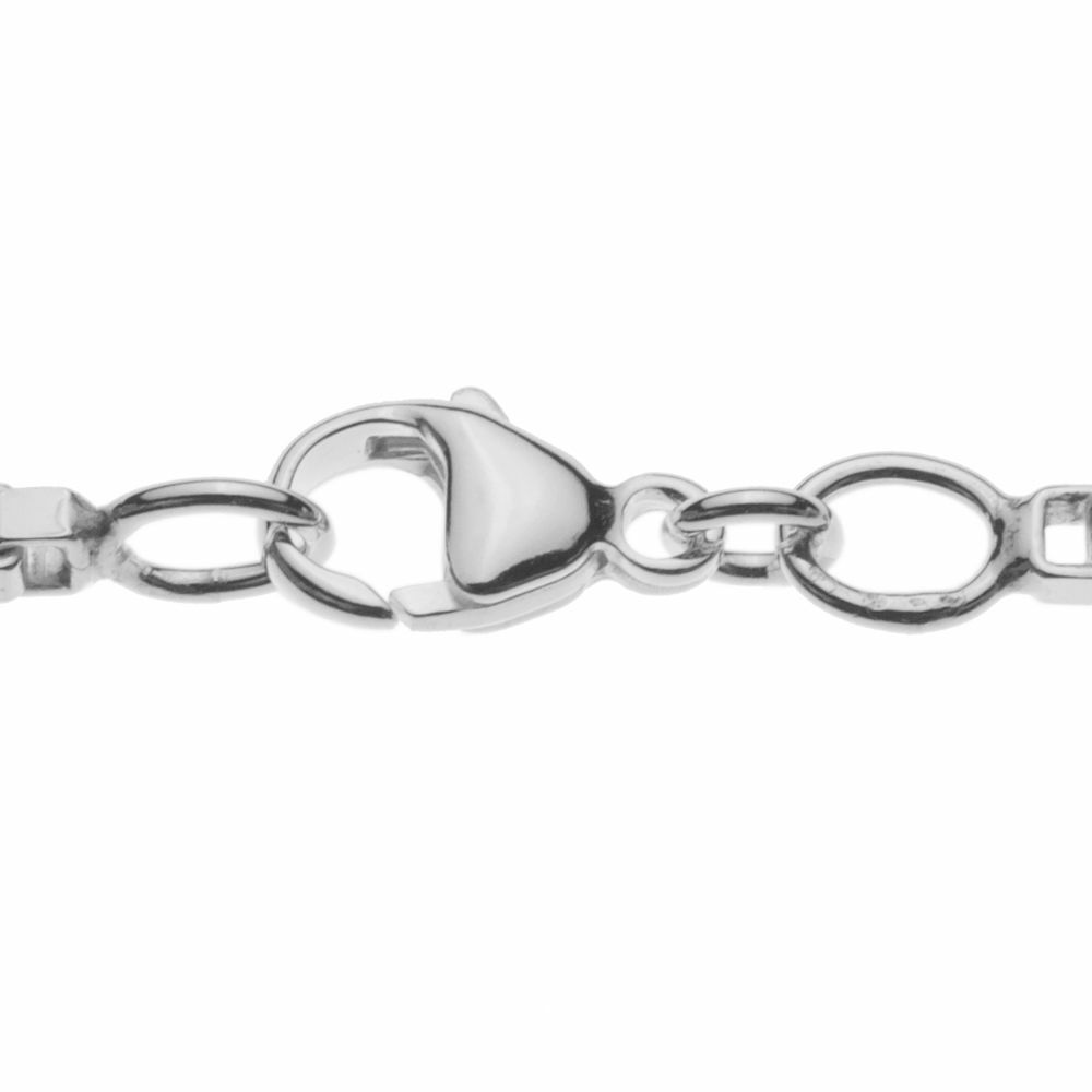 Deze massief zilveren schakelketting wordt geleverd in een satijnen opbergzakje. Liever een mooi opbergdoosje? Kies dan voor Cadeauverpakking.