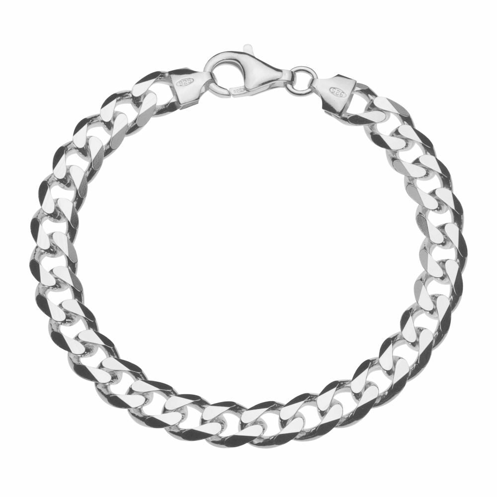 Een plat model gourmet armband voor heren, 6-kantig geslepen. Echt 925 zilver uit Italië, rechtstreeks van de fabriek dus scherp geprijsd.