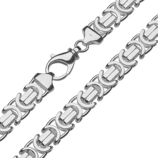 Plat model zilveren koningsketting. Deze zware, 12 mm brede herenketting is uit voorraad leverbaar in vele lengtes. Gratis verzonden binnen NL.