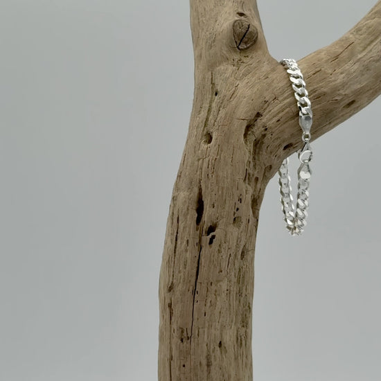 Platte zilveren gourmet armband, 6,5 mm breed van massief 925 zilver. Rechtstreeks uit Italië. Elegante platte schakel met glanzende afwerking.