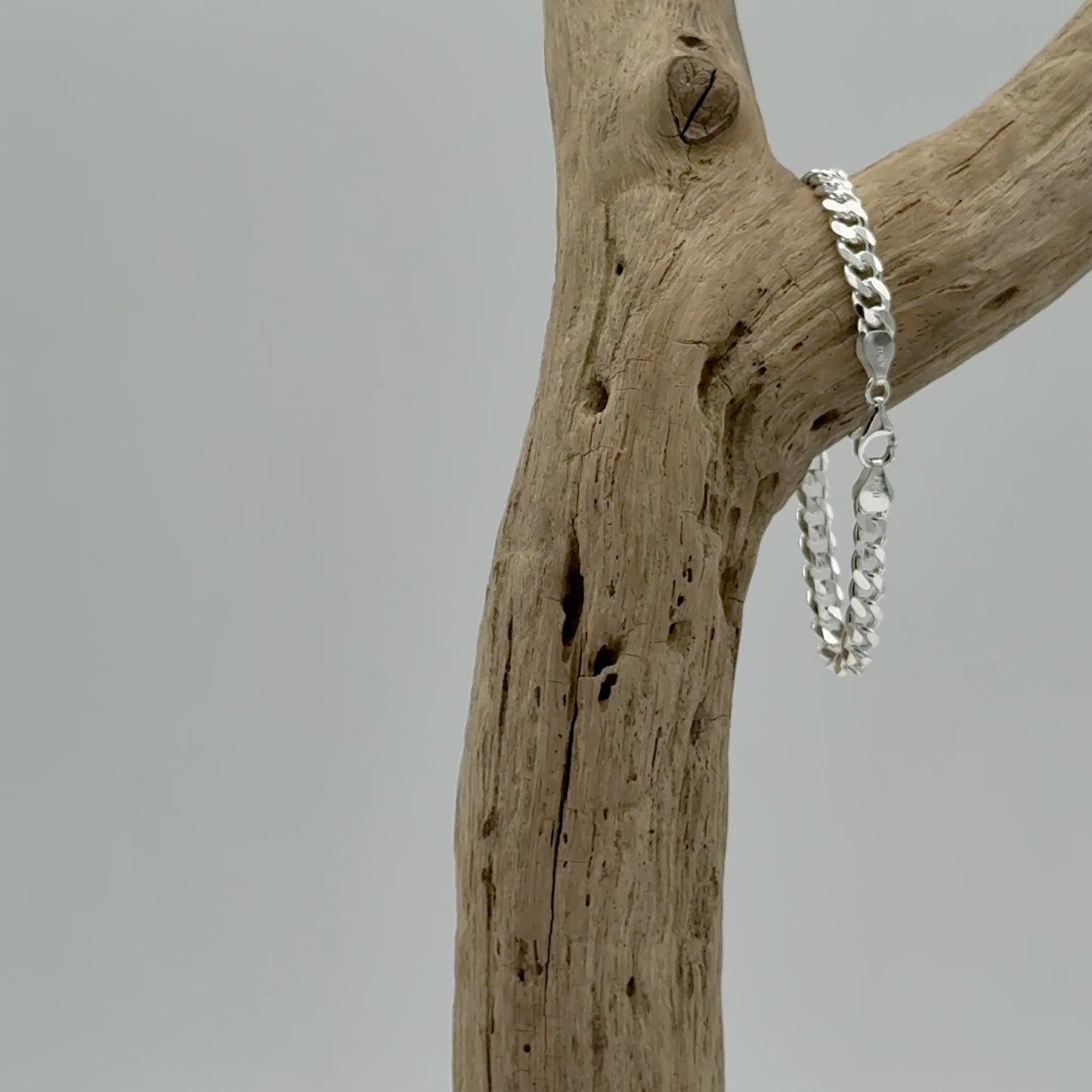 Platte zilveren gourmet armband, 6,5 mm breed van massief 925 zilver. Rechtstreeks uit Italië. Elegante platte schakel met glanzende afwerking.