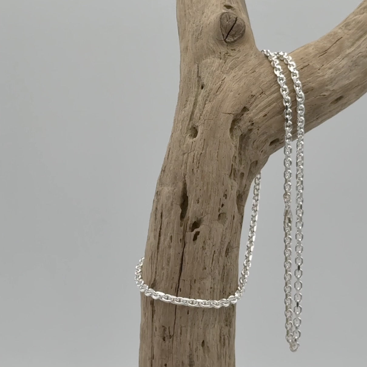 Anker ketting geslepen, zilver/ 3,7 mm breed