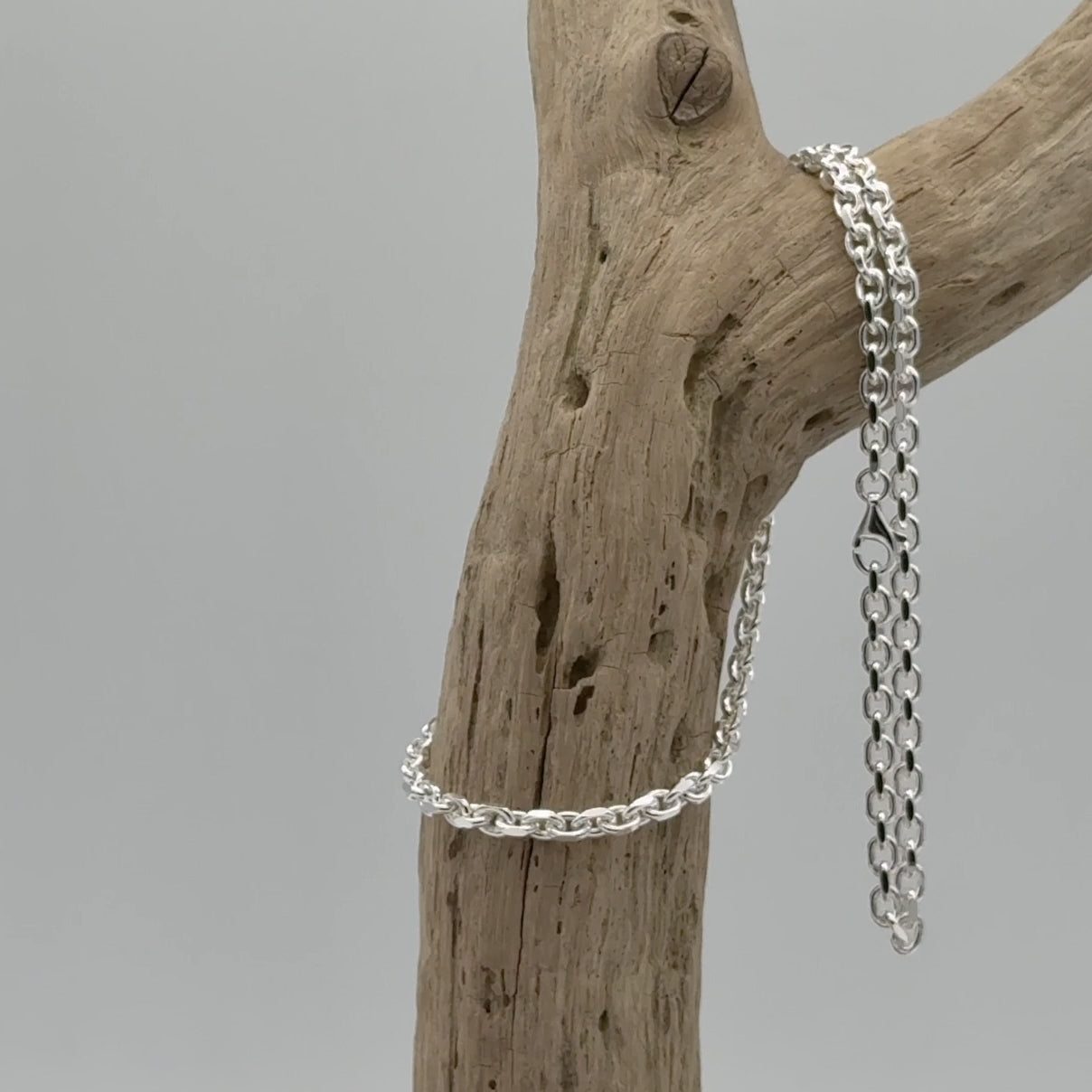 Anker ketting geslepen, zilver/ 4,7 mm breed
