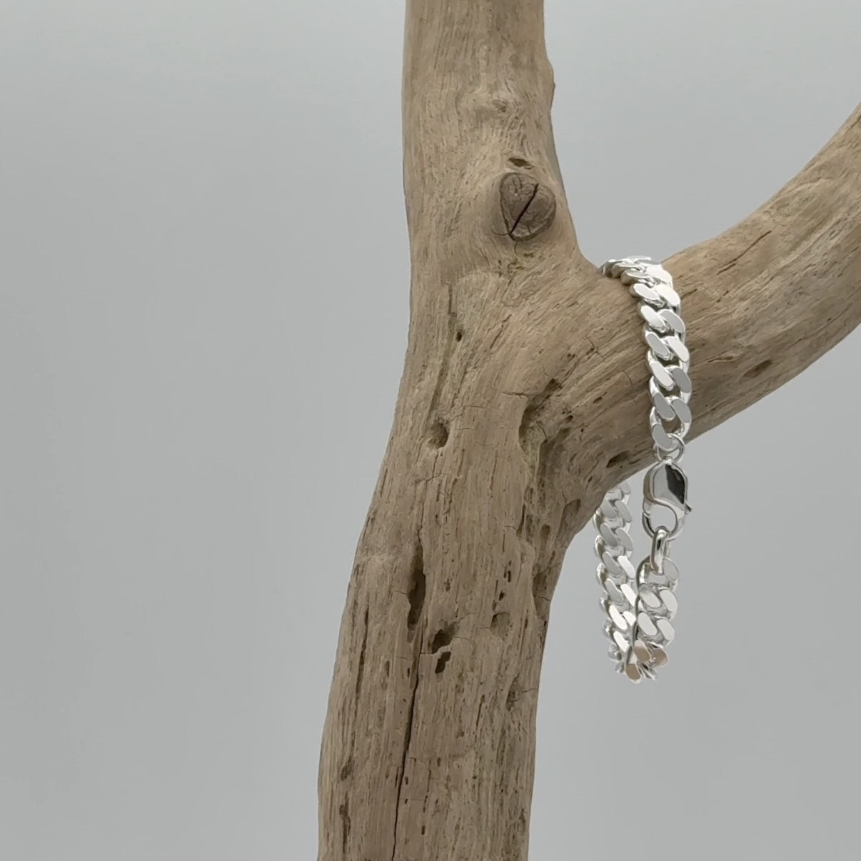 Gourmetarmband voor heren, 9,2 mm breed - 925 zilver, zeer brede en massieve schakels, tweezijdig geslepen met krachtige glans en uitstraling.