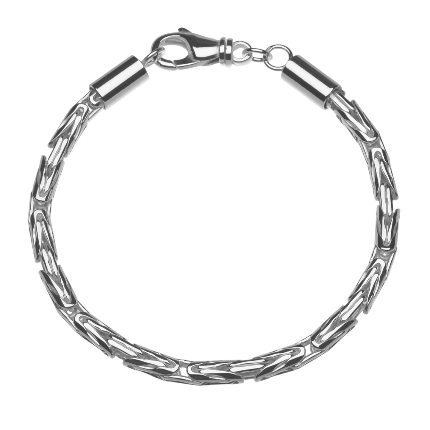 Ronde koningsarmband, 5 mm dik van écht 925 zilver. Geschikt voor zowel dames als heren. Wordt gratis verzonden binnen Nederland.