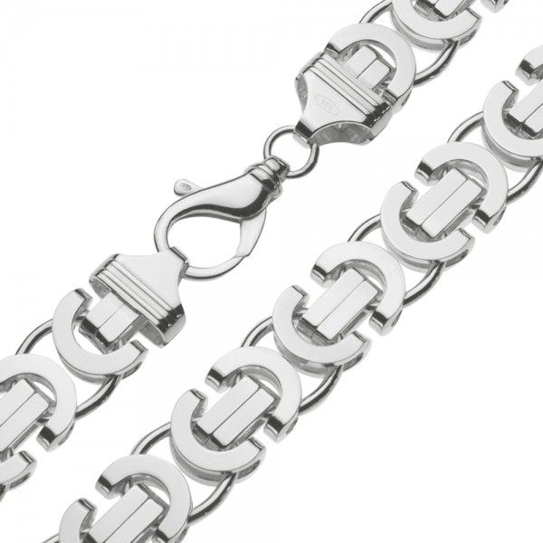 zwak Contour Oswald Zilveren koningsketting met plat model schakel 16 mm breed |  Kettingenenarmbanden.com