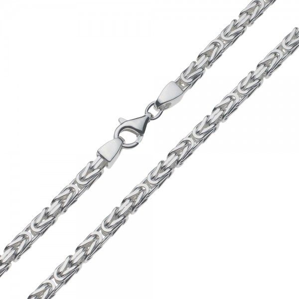 Phalanx Ongeautoriseerd Overeenkomstig Zilveren koningsketting met vierkante schakel. Breedte 4 mm |  Kettingenenarmbanden.com