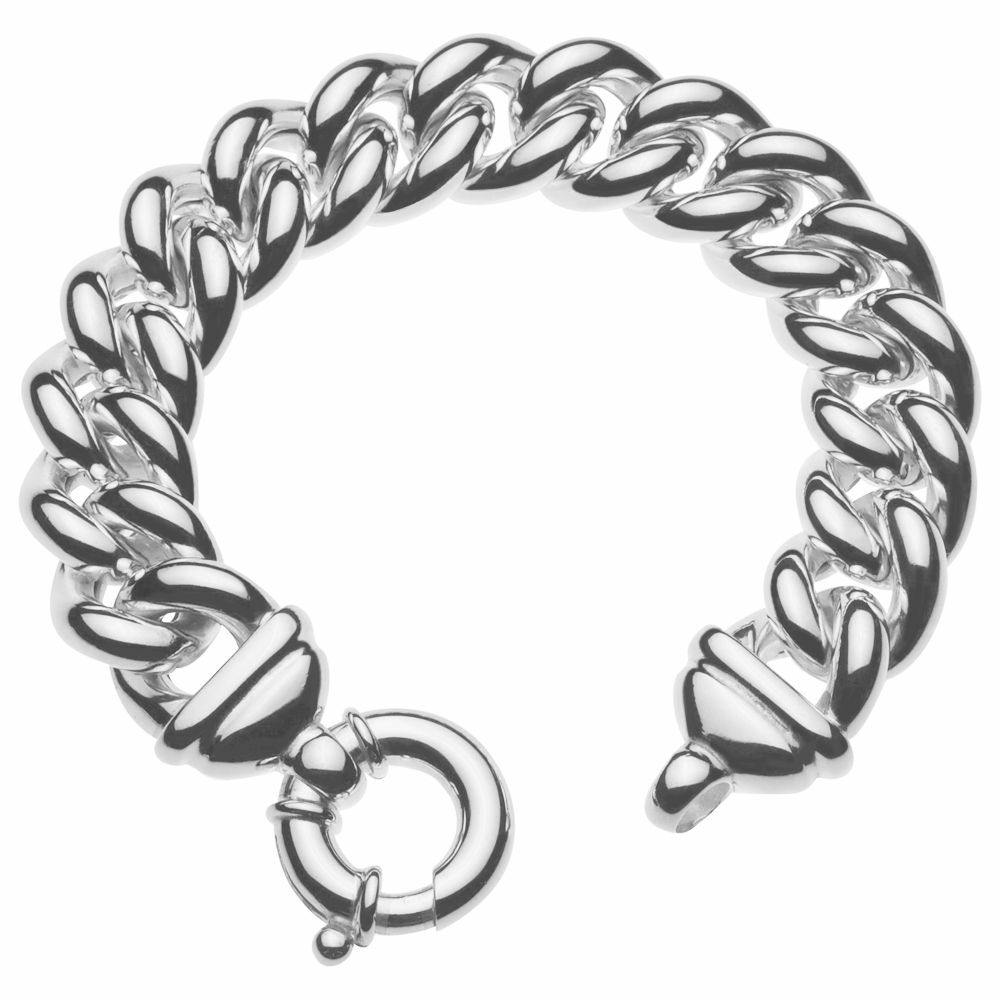 Cilia snelweg Nathaniel Ward Zilveren gourmet armband voor dames. Breedte 17 mm. Shop nu! |  Kettingenenarmbanden.com
