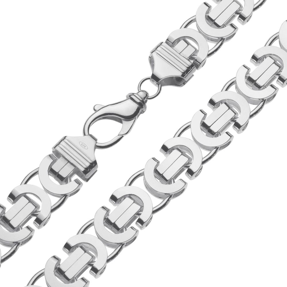 Feest Kent Pessimistisch Zilveren koningsketting met plat model schakel 14 mm breed |  Kettingenenarmbanden.com