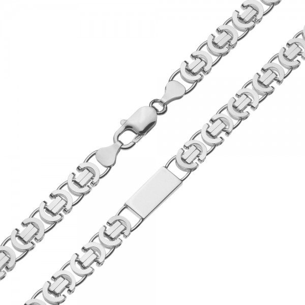 Spookachtig scheuren Nu al Zilveren koningsketting met 4 massieve platen. Breedte 7,5 mm |  Kettingenenarmbanden.com